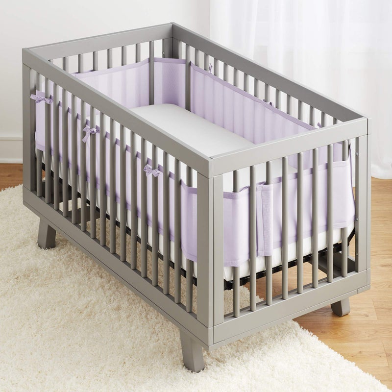 BreathableBaby Breathable Mesh Liner for Full-Size Cribs, Classic 3mm Mesh, Lavender (Size 4FS Covers 3 or 4 Sides) - Image 2